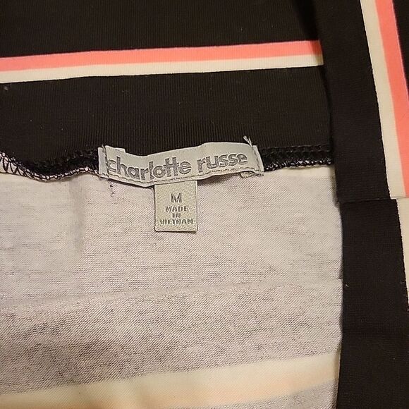 Black Halter top, black striped mini skirt & black & white midi BUNDLE - Picture 7 of 12